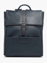 2-compartment Foulonn Backpack Leather Etrier Blue foulonne EFOU8092