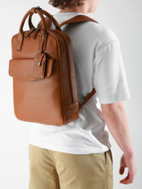 Sac  Dos Business Flandres 1 Compartiment Cuir Etrier Marron flandres EFLA8271-vue-porte