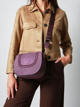 Crossbody Bag M Lasso Leather Etrier Violet lasso ELAS152M-vue-porte