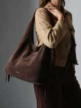 Shoulder Bag L Country Leather Etrier Brown country ECOU154L-vue-porte