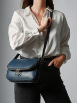 Medium Leather Tradition Crossbody Bag Etrier Blue tradition ETRA059M-vue-porte