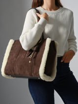 Cabas M Alpin Cuir Etrier Marron alpin EALP140M-vue-porte