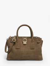 Satchel S Equestre Croco Leather Etrier Gray equestre croco EEQC142S