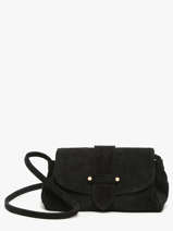 Shoulder Bag S Agnes Suede Leather Etrier Black agnes EAGV205S